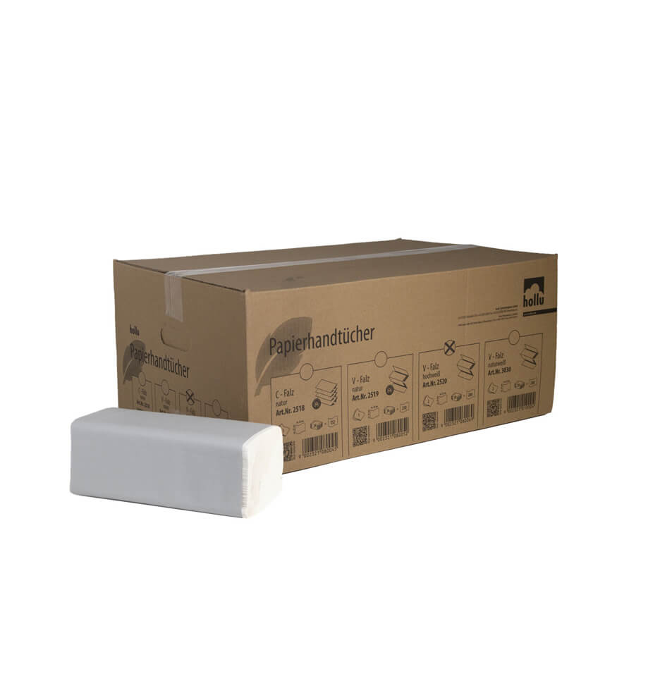Papierhandtücher und braune Box